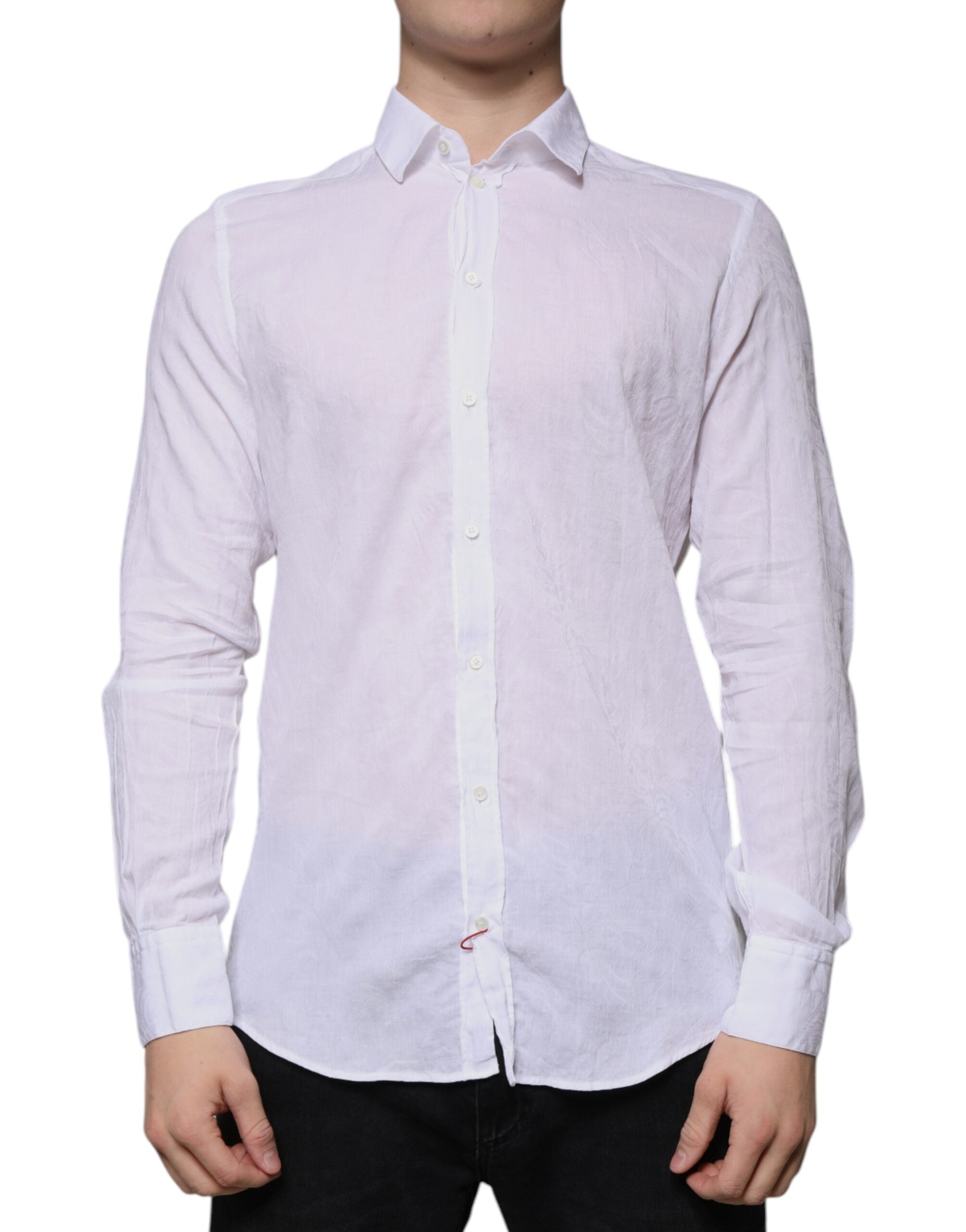 Dolce & Gabbana White Slim Fit Cotton Shirt for Men